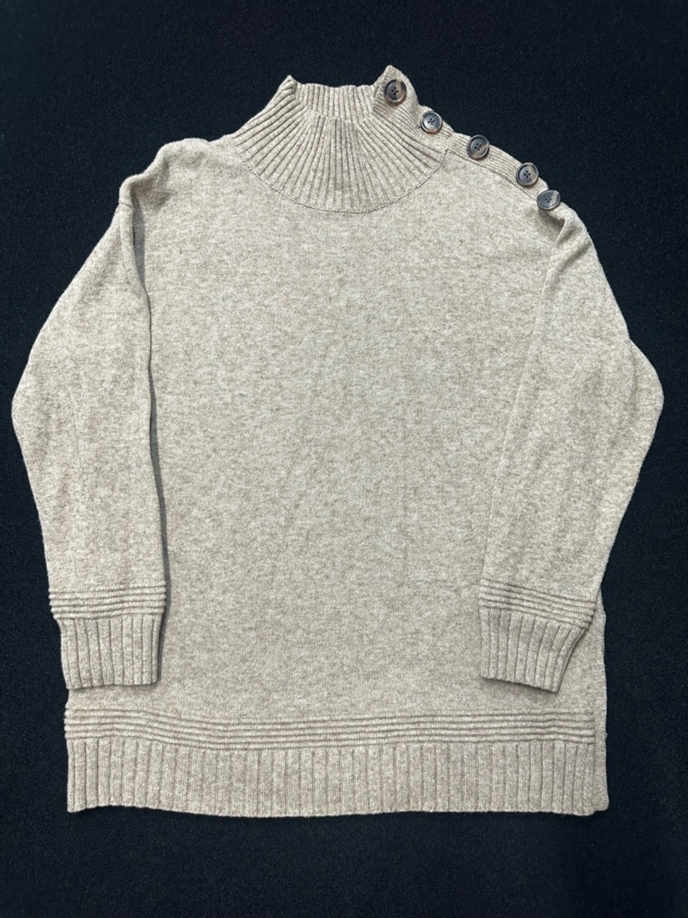 Anthropologie Margarita Tunic Sweater in Heathered Beige